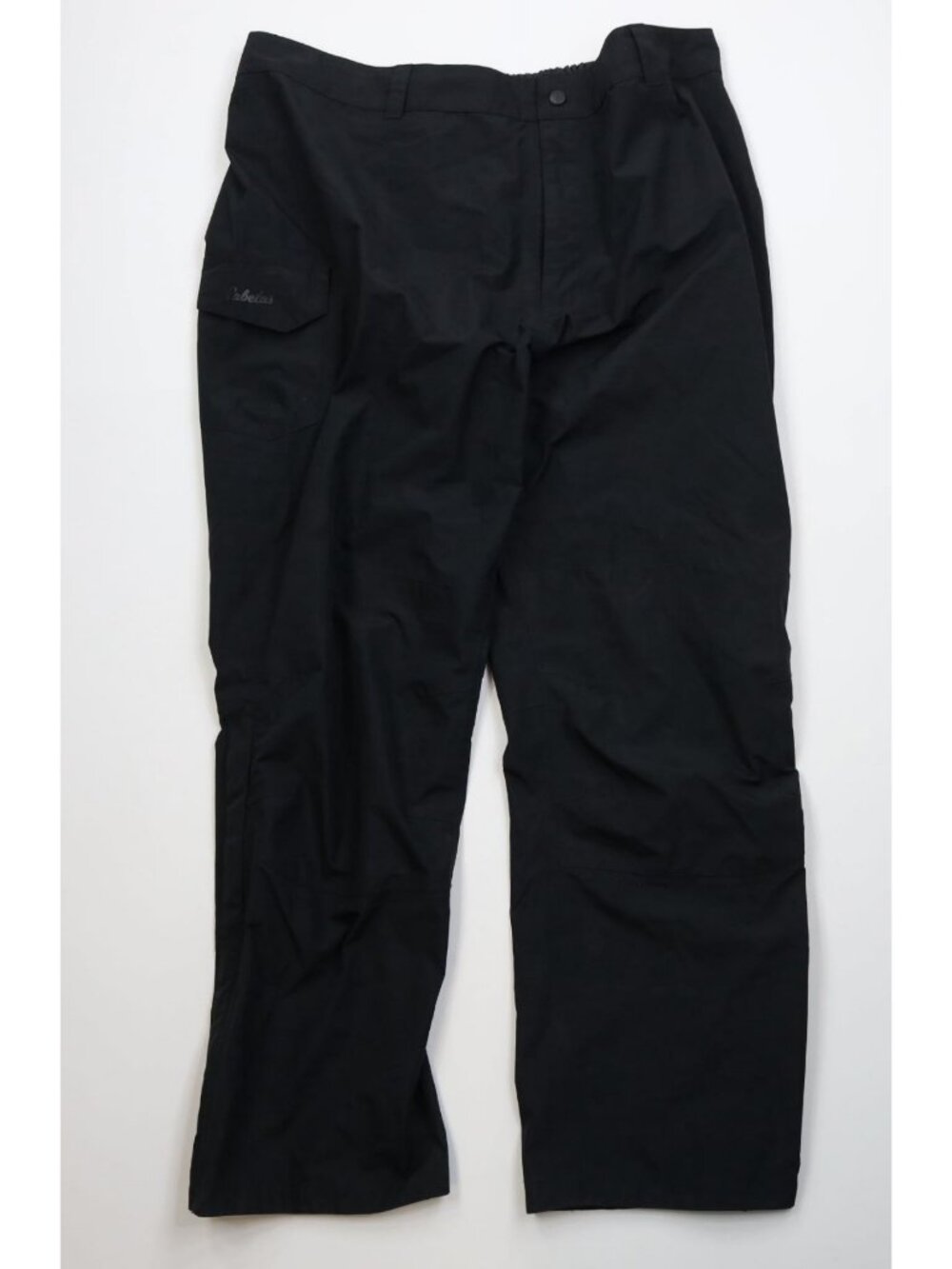Cabelas Mens 2XLT Distressed Blank Goretex Waterproof Wide Leg Rain Pants Black